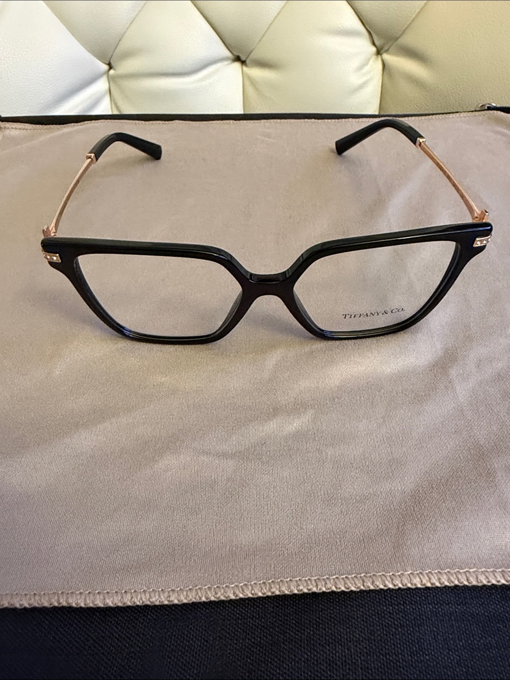 Tiffany & Co. Black Frames with Rose Gold Temples Women’s Optical Glasses